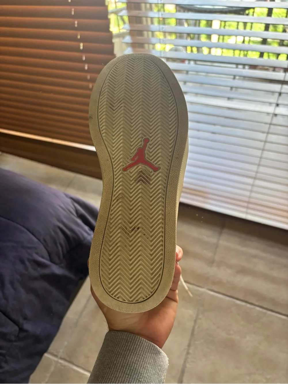 Jordan White and Cream Low-Top Knit Sneakers